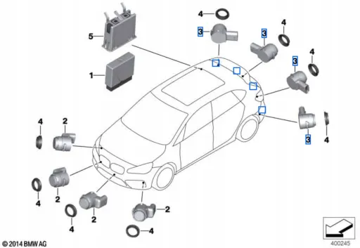 66209336907 Ультразвуковой датчик Mineral grey BMW 2' 5' 6' X1 X2