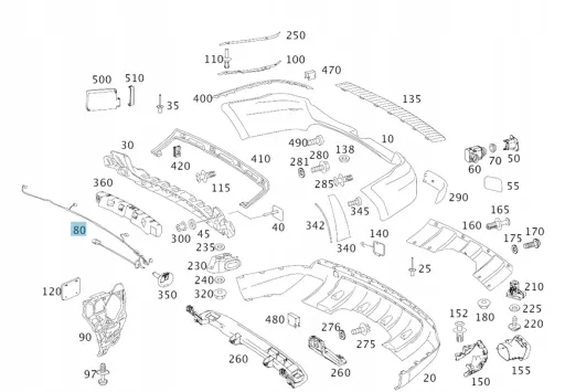 A1644400937 - Жгут проводов заднего бампера PTS MERCEDES ML164
