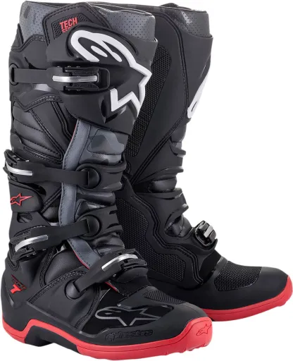 Мотоциклетные ботинки для мотокросса, эндуро и квадроцикла ALPINESTARS TECH 7 GREY/RED 13 / 48